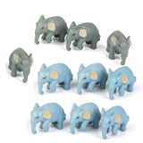 Maxbell Glass Terrarium Flower Vase Candlestick+10pcs Mini Elephant+1pc Bonsai Fence
