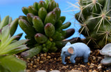 Maxbell Glass Terrarium Flower Vase Candlestick+10pcs Mini Elephant+1pc Bonsai Fence