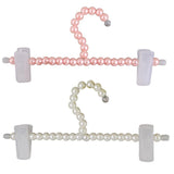 Maxbell 5x Pearl Beaded Clothes Pants Hanger Trousers Dress Holder with Clip White - Aladdin Shoppers