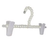 Maxbell 5x Pearl Beaded Clothes Pants Hanger Trousers Dress Holder with Clip White