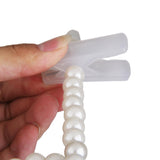 Maxbell 5x Pearl Beaded Clothes Pants Hanger Trousers Dress Holder with Clip White - Aladdin Shoppers
