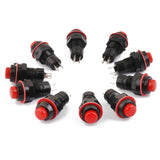 Maxbell 4x10 x Car Boat Locking Dash ON-OFF Push Button 2-Pin Latching Switch Red