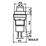 Maxbell 4x10 x Car Boat Locking Dash ON-OFF Push Button 2-Pin Latching Switch Red