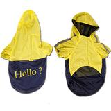 Maxbell Maxbell Lightweight PU Leather 3 Buttons Easy Pull Over Style Dog Puppy Raincoat Poncho Pet Supplies Yellow + Dark Blue L