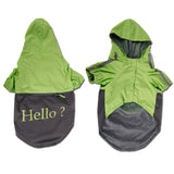 Maxbell Maxbell Lightweight PU Leather 3 Buttons Easy Pull Over Style Dog Puppy Raincoat Poncho Pet Supplies Green + Dark Grey L