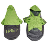 Maxbell Maxbell Lightweight PU Leather 3 Buttons Easy Pull Over Style Dog Puppy Raincoat Poncho Pet Supplies Green + Dark Grey XXL