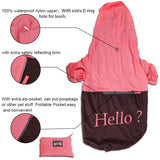 Maxbell Maxbell Pet Large Dog Rain Slicker Raincoat Size XL - Pink with dark coffe