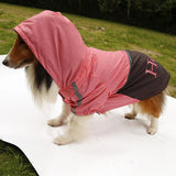 Maxbell Maxbell Pet Large Dog Rain Slicker Raincoat Size XL - Pink with dark coffe