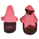 Maxbell Maxbell Lightweight PU Leather 3 Buttons Easy Pull Over Style Dog Puppy Raincoat Poncho Pet Supplies Pink + Dark Coffee XXL