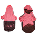 Maxbell Lightweight PU Leather 3 Buttons Easy Pull Over Style Dog Puppy Raincoat Poncho Pet Supplies Pink + Dark Coffee XXXL
