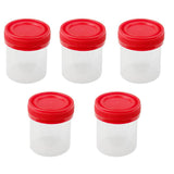 Maxbell 4x5x 40ml Plastic Graduated Measuring Specimen Cup Sterile Container with Lid