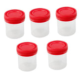 Maxbell 4x5x 40ml Plastic Graduated Measuring Specimen Cup Sterile Container with Lid