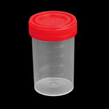 Maxbell 25x5x 60ml Plastic Graduated Measuring Specimen Cup Sterile Container with Lid