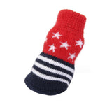 Maxbell Maxbell Pet Dog Puppy Shoes Slippers Non-Slip Socks Star Stripes w/ Paw Prints XL