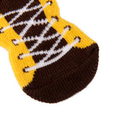 Maxbell Maxbell Pet Dog Puppy Shoes Slippers Non-Slip Socks Shoelace Pattern w/ Paw Prints L