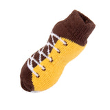 Maxbell Maxbell Pet Dog Puppy Shoes Slippers Non-Slip Socks Shoelace Pattern w/ Paw Prints L