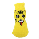 Maxbell Maxbell Tiger Pattern Pet Dog Puppy Cat Non-slip Socks with Cute Paw Prints Size S