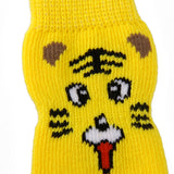 Maxbell Maxbell Tiger Pattern Pet Dog Puppy Cat Non-slip Socks with Cute Paw Prints Size M