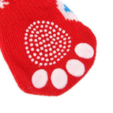 Maxbell Maxbell Christmas Snowman Pet Dog Puppy Cat Non-Slip Socks with Paw Prints Size M