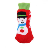 Maxbell Maxbell Christmas Snowman Pet Dog Puppy Cat Non-Slip Socks with Paw Prints Size M