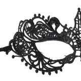 Maxbell Women Black Sexy Venetian Masquerade Pointed Eye Mask Lace Party Fancy Dress