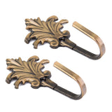 Maxbell 9x2Pcs Vintage Maple leaves Curtain Tieback Tassel Hooks Door Wall Hook Bronze