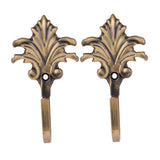 Maxbell 9x2Pcs Vintage Maple leaves Curtain Tieback Tassel Hooks Door Wall Hook Bronze