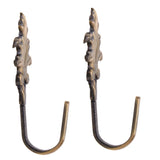 Maxbell 9x2Pcs Vintage Maple leaves Curtain Tieback Tassel Hooks Door Wall Hook Bronze