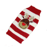 Maxbell Maxbell Christmas Reindeer Red White Striped Sweater Warm Clothes for Pet Dogs M