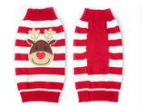 Maxbell Maxbell Christmas Reindeer Red White Striped Sweater Warm Clothes for Pet Dogs M