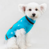 Maxbell Maxbell Blue Pet Dog Turtleneck Sweater Clothes Apparel with Owl Pattern- Size S
