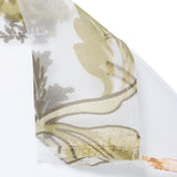Maxbell Yellow Flower Voile Window Curtain Sheer Tulle Drape Beads Valance