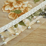 Maxbell Yellow Flower Voile Window Curtain Sheer Tulle Drape Beads Valance
