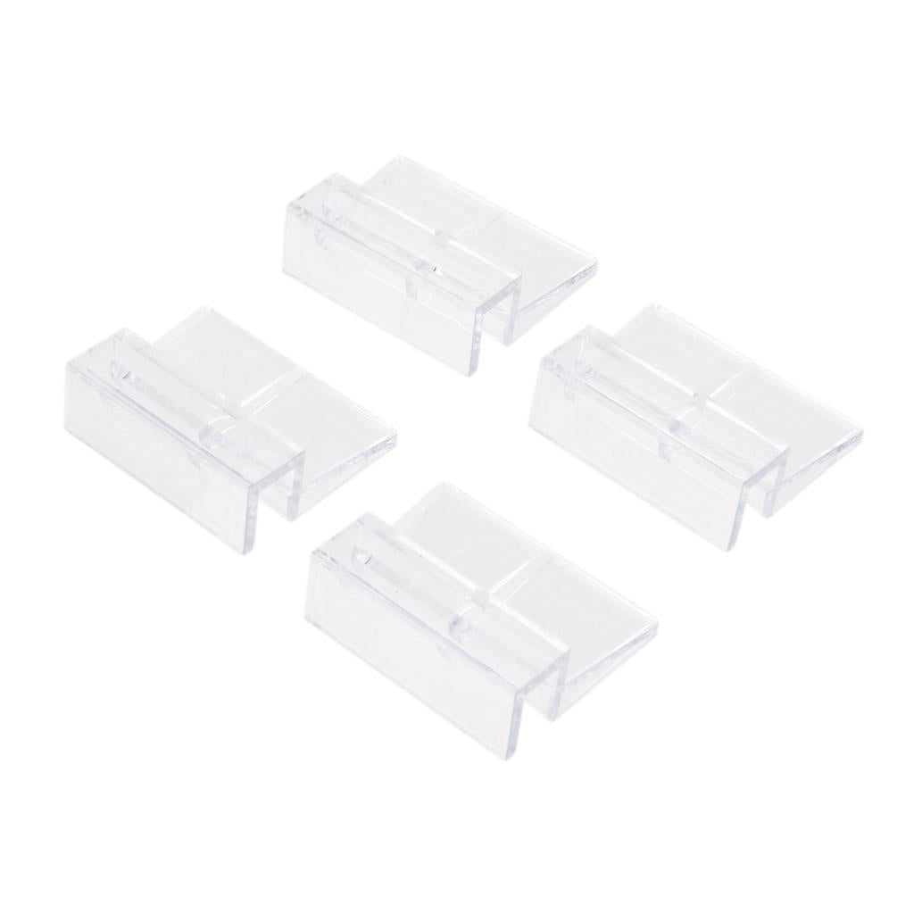 Maxbell Maxbell 4x Aquarium Fish Tank Plastic Clips Glass Cover Strong Support Holders 10mm
