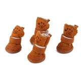 Maxbell Maxbell Lovely Warm Dog Puppy Pet Cotton Rubber Shoes Winter Autumn Boots Brown 1#