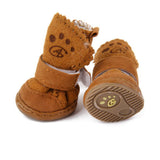 Maxbell Maxbell Lovely Warm Dog Puppy Pet Cotton Rubber Shoes Winter Autumn Boots Brown 1#