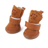 Maxbell Maxbell Lovely Warm Dog Puppy Pet Cotton Rubber Shoes Winter Autumn Boots Brown 1#