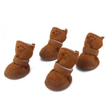 Maxbell Maxbell Lovely Warm Dog Puppy Pet Cotton Rubber Shoes Winter Autumn Boots Brown 5#