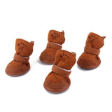 Maxbell Maxbell Lovely Warm Dog Puppy Pet Cotton Rubber Shoes Winter Autumn Boots Brown 5#