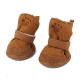 Maxbell Maxbell Lovely Warm Dog Puppy Pet Cotton Rubber Shoes Winter Autumn Boots Brown 5#