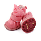Maxbell Maxbell Lovely Warm Dog Puppy Pet Cotton Rubber Shoes Winter Autumn Boots Pink 2#