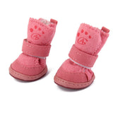 Maxbell Maxbell Lovely Warm Dog Puppy Pet Cotton Rubber Shoes Winter Autumn Boots Pink 2#