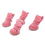 Maxbell Maxbell Lovely Warm Dog Puppy Pet Cotton Rubber Shoes Winter Autumn Boots Pink 3#