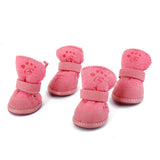 Maxbell Maxbell Lovely Warm Dog Puppy Pet Cotton Rubber Shoes Winter Autumn Boots Pink 4#
