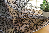 Maxbell Flocking Pattern Sheer Curtain Panel Window Tulle Divider White 100*200cm
