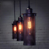 8x Edison Vintage Mesh Cylinder Design Pendant Light Wired Hanging Lampshade