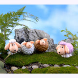Maxbell 4pcs Miniature Sheep Dollhouse Bonsai Garden Landscape Decoration