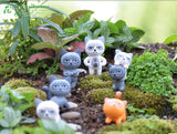 Generic 6PCS Miniature Resin Grumpy Angry Cat for Dollhouse Landscape Garden Ornament