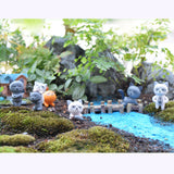 Generic 6PCS Miniature Resin Grumpy Angry Cat for Dollhouse Landscape Garden Ornament