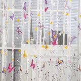 Maxbell Rose Buttefly Tulle Voile Door Window Curtain Drape Sheer Scarf Valance 1x2M